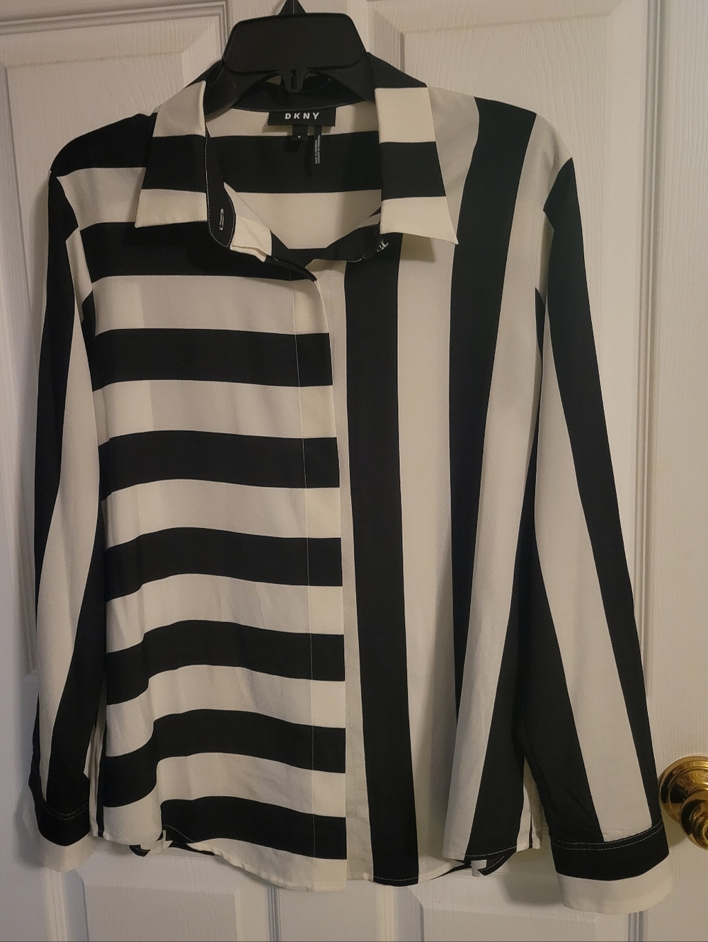 DKNY Monochrome Striped Top
